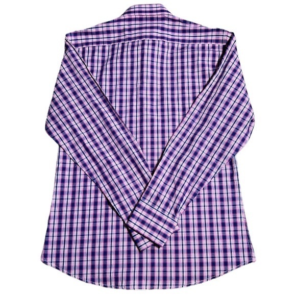 Dolce Men’s Slim Fit Button Down Contrast Cuffs Plaid Shirt Sz. L - Picture 7 of 12